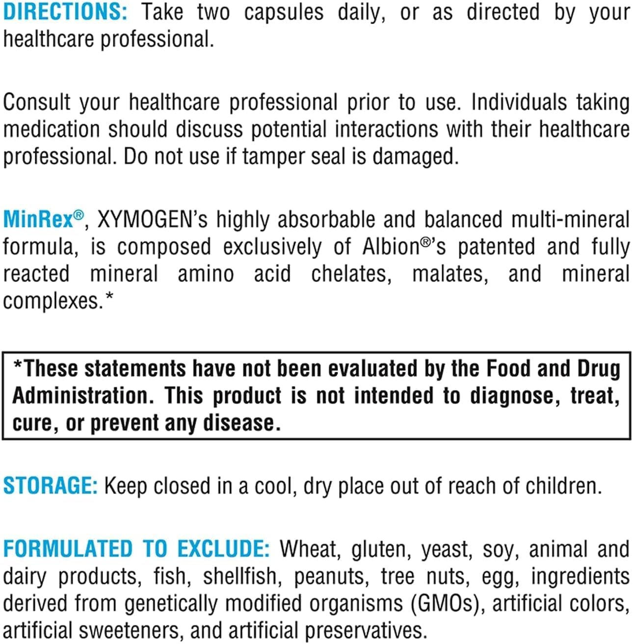 XYMOGEN MinRex Multi-Mineral Food Supplement - with Iodine, Selenium, and Potassium - 120 Capsules (Soya, Gluten, and Dairy Free) - görsel 5