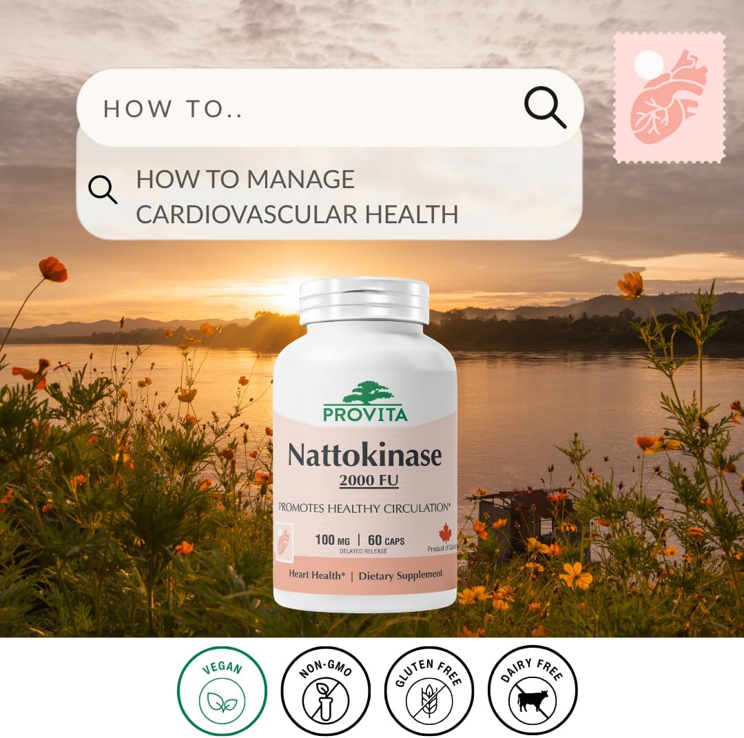 PROVITA Nattokinase Supplement 2000 FU – 100mg, 60 Capsules – Heart & Cardiovascular Support - görsel 2