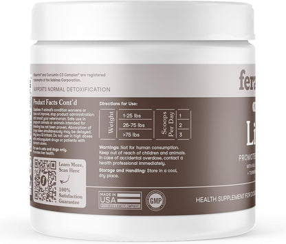 Fera Pets Cat & Dog Liver Support Powder with Milk Thistle – 60 Scoops