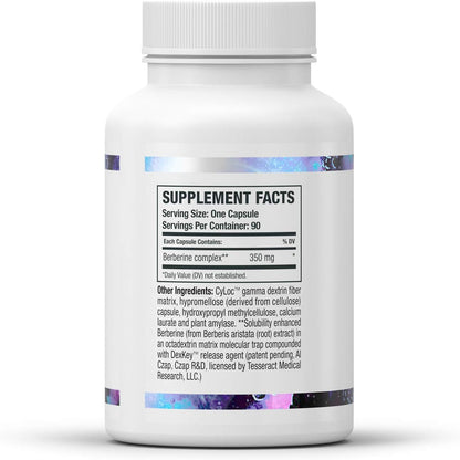 Tesseract Medical Research BerberActiv-QR Berberine Supplement - 350 mg, 90 Vegetarian Capsules