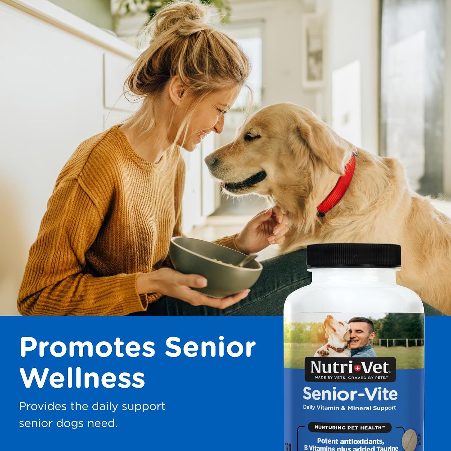 Nutri-Vet Senior-Vite Multivitamin for Senior Dogs, 120 Chewable Tablets - görsel 2