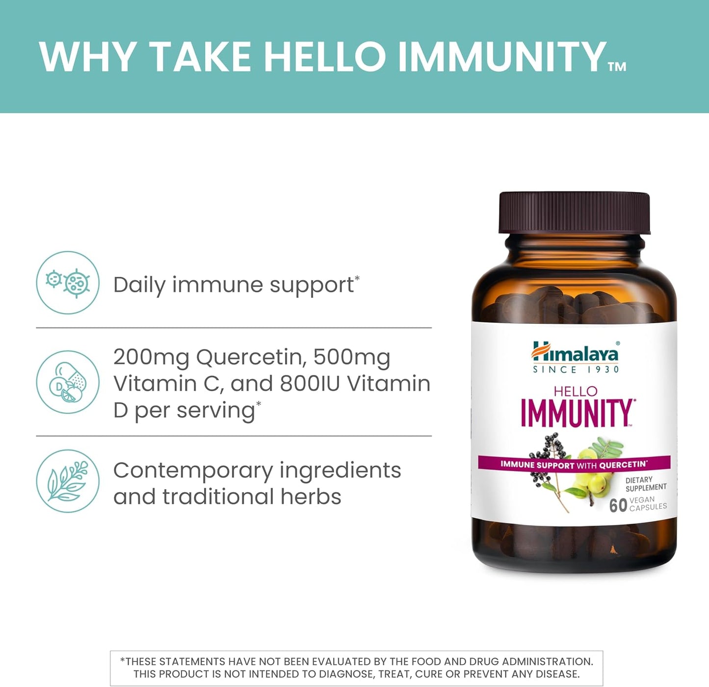 Himalaya Hello Immunity with Quercetin - 500 mg, 60 Caplets - görsel 4