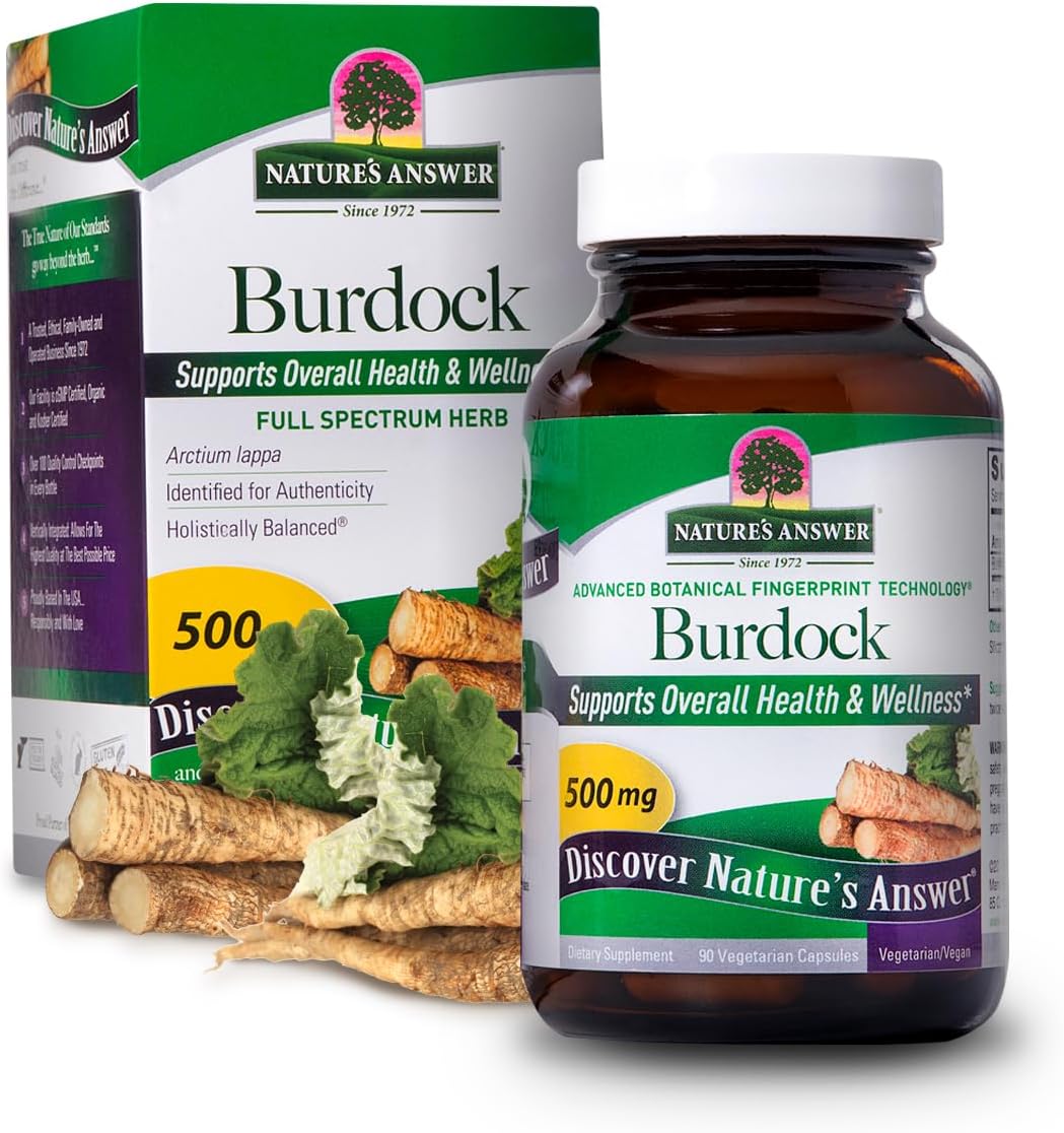 Nature's Answer Burdock Root, 90 Capsules - Antioxidant Support - görsel 1