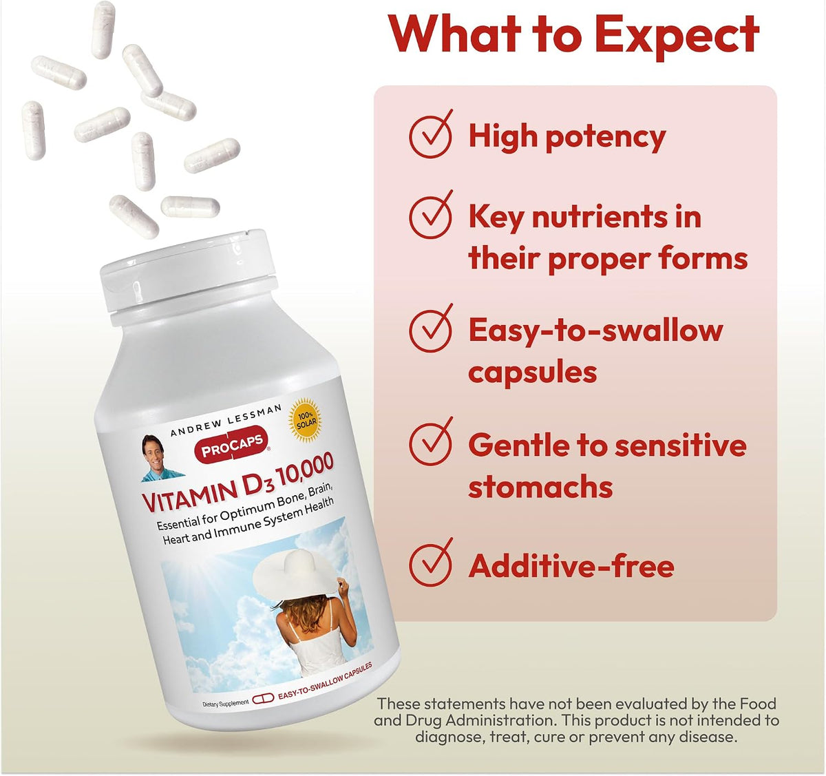 ANDREW LESSMAN Vitamin D3 10,000 IU, 360 Capsules – High Potency Support for Bones and Immunity - görsel 4