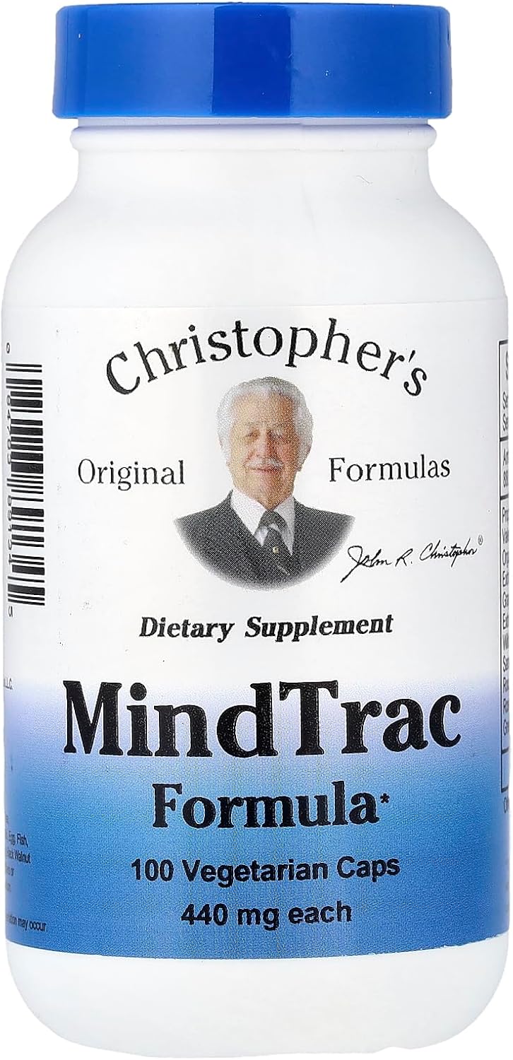 Christopher's Original Formulae MindTrac Formula – Natural Mood Support & Memory Supplement – 100 Capsules - görsel 1