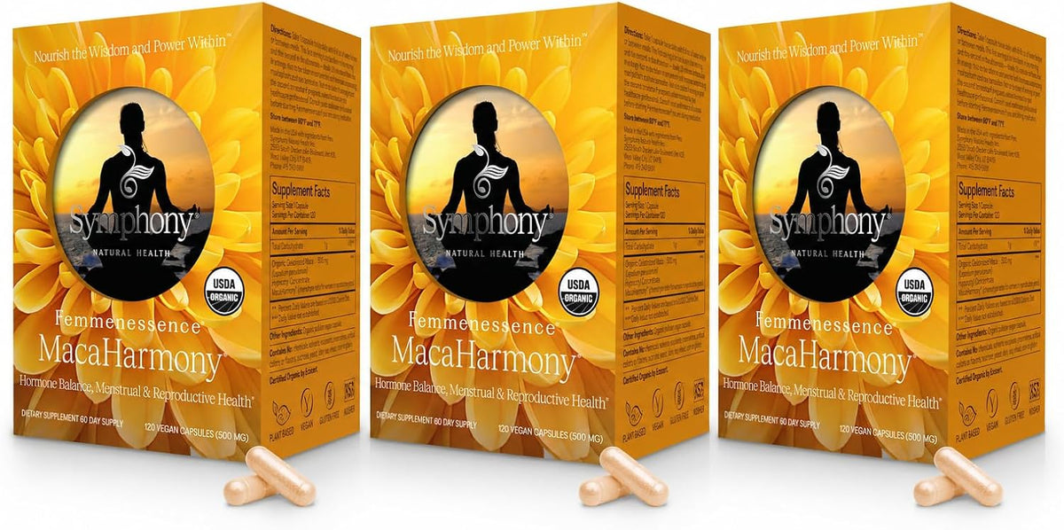 Femmenessence® MacaHarmony® – Clinically Studied Hormone Balance Support for Menstrual Health, PMS Relief, Mood, Skin & Fertility (360 Capsules, 180-Day Supply) - görsel 1