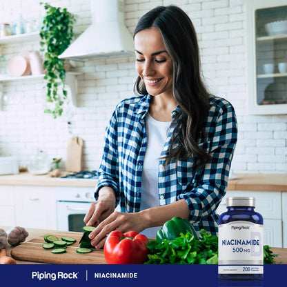 Piping Rock Niacinamide 500mg | 200 Capsules | Vitamin B3 Supplement