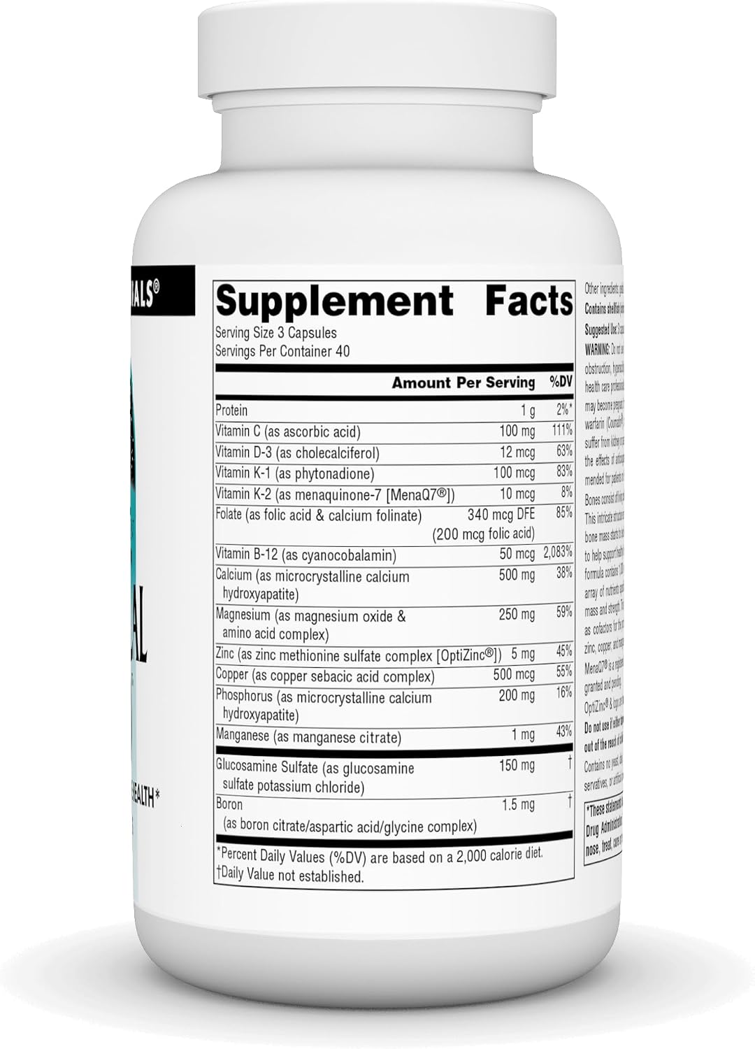 Source Naturals Ultra-Cal 1000, Comprehensive Bone Health – 120 Capsules - görsel 2