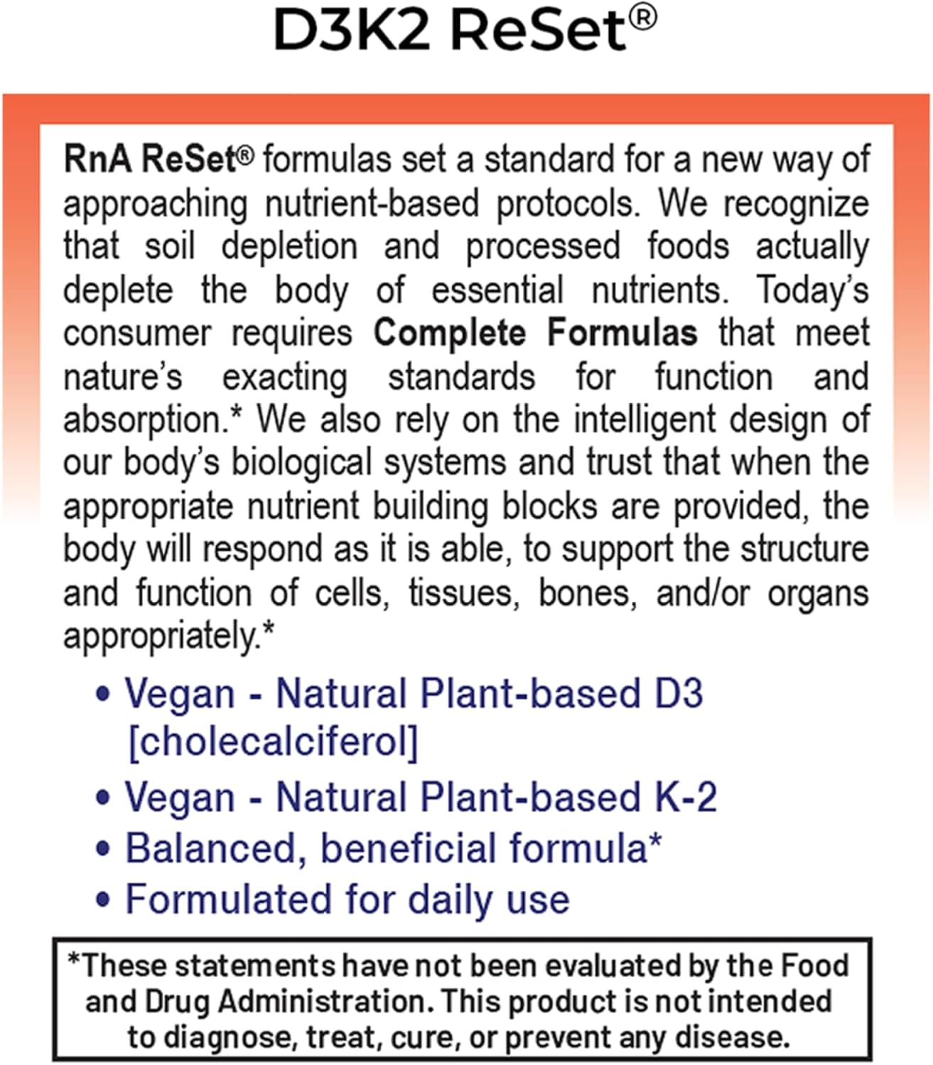 RnA ReSet D3K2 Reset – 4,000 IU Vitamin D3 & 100 mcg K2 Food Supplement (60 Capsules) – NSF Certified - görsel 3