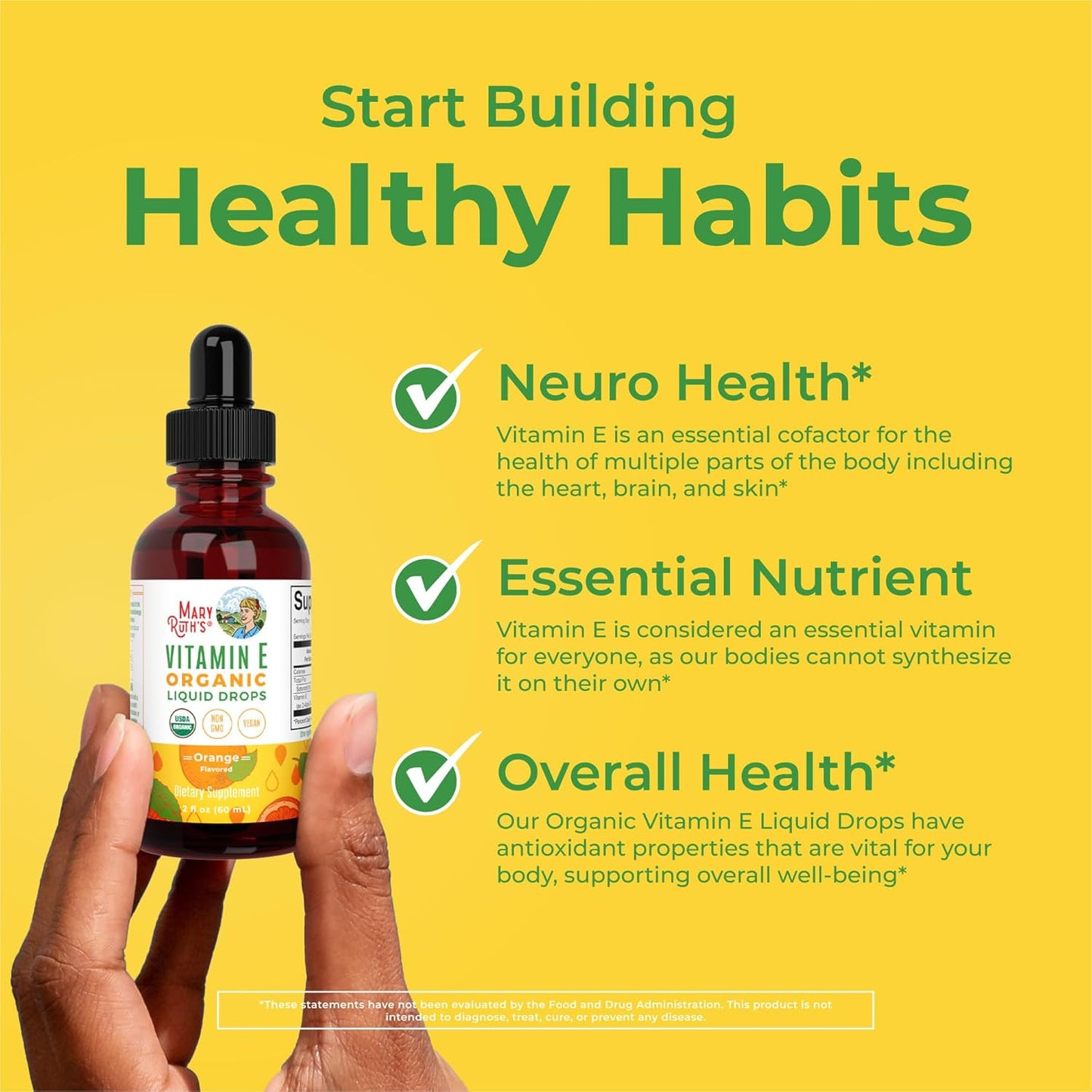 MaryRuth Organics USDA Organic Vitamin E Liquid Drops - 59 ml, 30 Servings - görsel 5