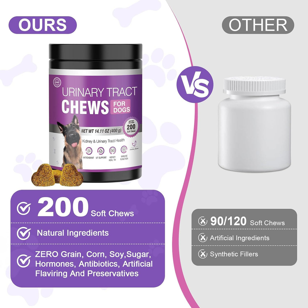 TTLXBL Cranberry Chews for Dogs – 200 Chews for Urinary Health Support - görsel 5