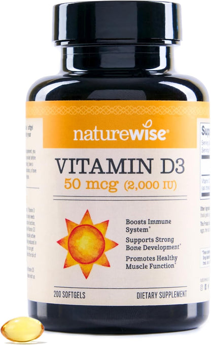 NatureWise Vitamin D3 2000 IU (50 µg) - 200 Mini Softgels