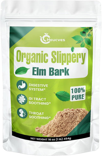 Organic Slippery Elm Bark Powder - 454 g (349 Servings) - 100% Pure & Vegan