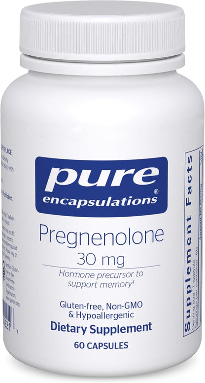 Pure Encapsulations Pregnenolone 30 mg – Hormone Precursor Support – 180 Vegan Capsules