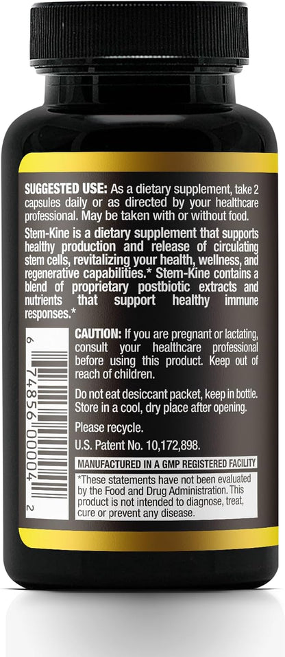 Stem-Kine Stem Cell Food Supplement – Supports Circulating Stem Cells (2-Pack, 60 Capsules Each)