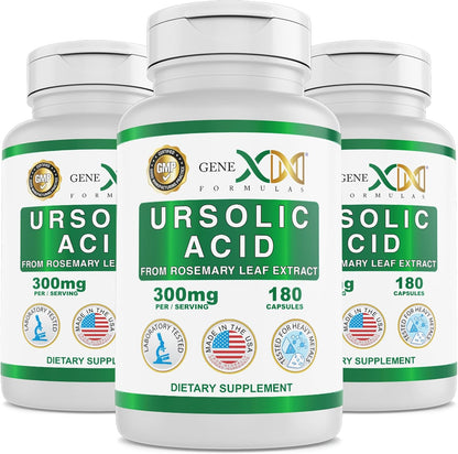 Genex Formulae Ursolic Acid 300mg (180 Capsules) - Sourced from Rosemary Extract, Non-GMO, Gluten-free, Vegetarian