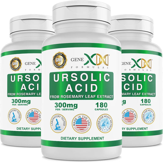 Genex Formulae Ursolic Acid 300mg (540 Capsules) – Non-GMO, Gluten-free, Vegetarian – 3 Pack