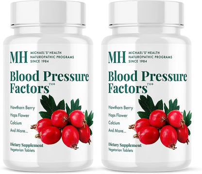 Michael's Health Naturopathic Programmes Blood Pressure Factors - 60 Vegetarian Tablets, Pack of 2 - Contributes to Normal Fluid Balance and Nervous System Function - Kosher - 40 Servings