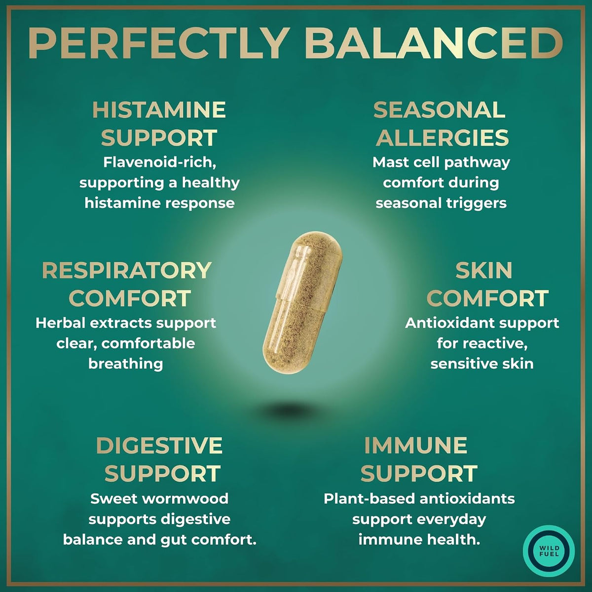 Histamine Block 10:1 Flavonoids Supplement – Quercetin, Stinging Nettle, Artemisia Annua – Seasonal Allergy Support – 60 Capsules - görsel 5
