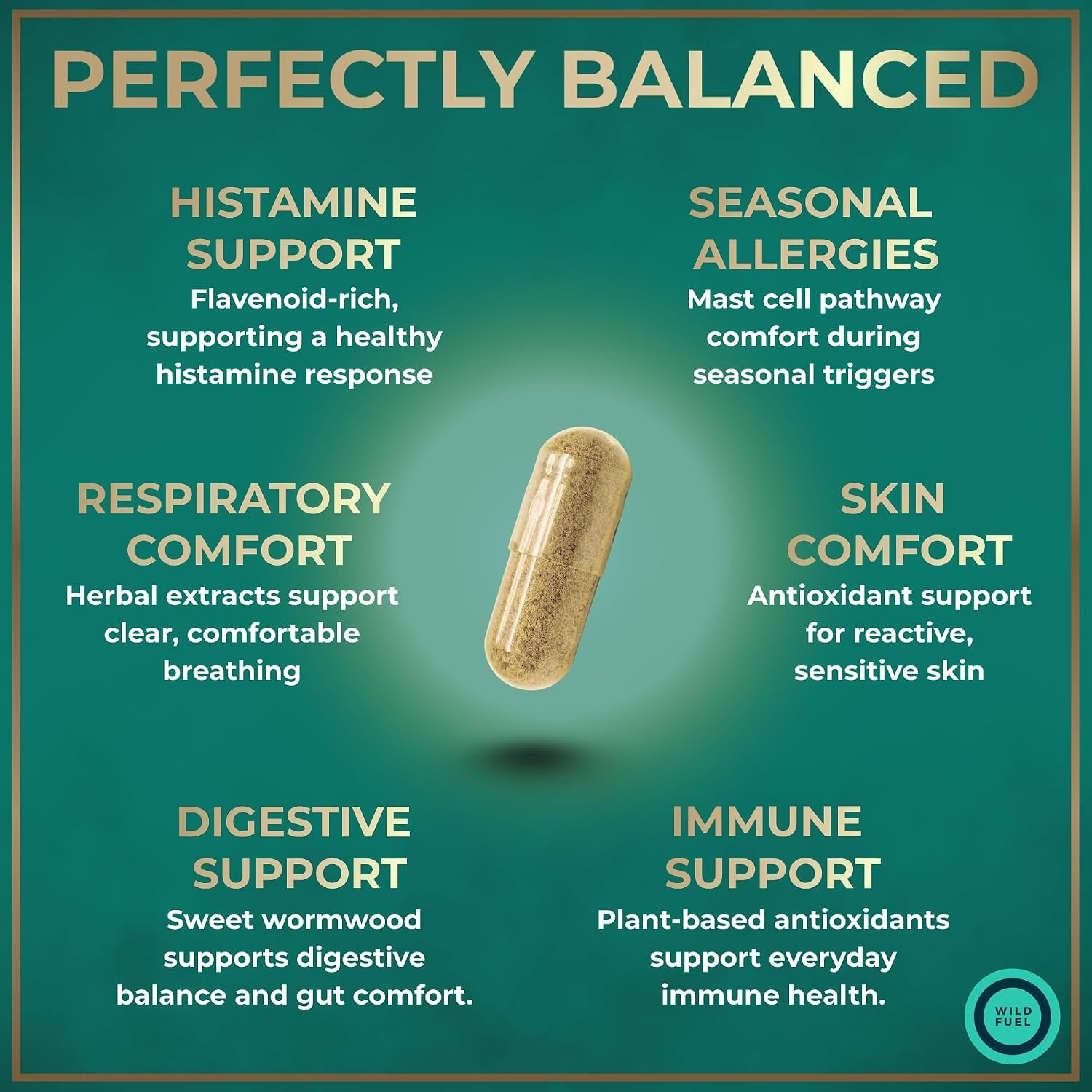 Histamine Block 10:1 Flavonoids Supplement – Quercetin, Stinging Nettle, Artemisia Annua – Seasonal Allergy Support – 60 Capsules - görsel 5