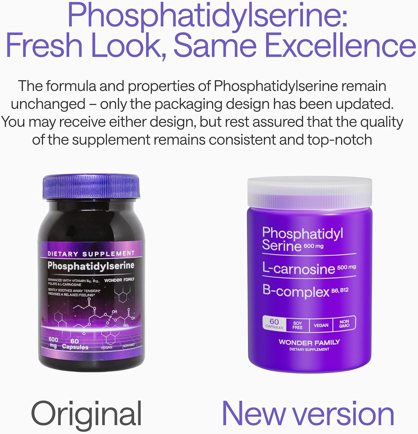 Phosphatidylserine 600 mg with L-Carnosine 500 mg + B6, B12 & Folate | Non-Soya Sunflower Lecithin PS Complex | Plant-Based, Non-GM | 60 Capsules - görsel 4