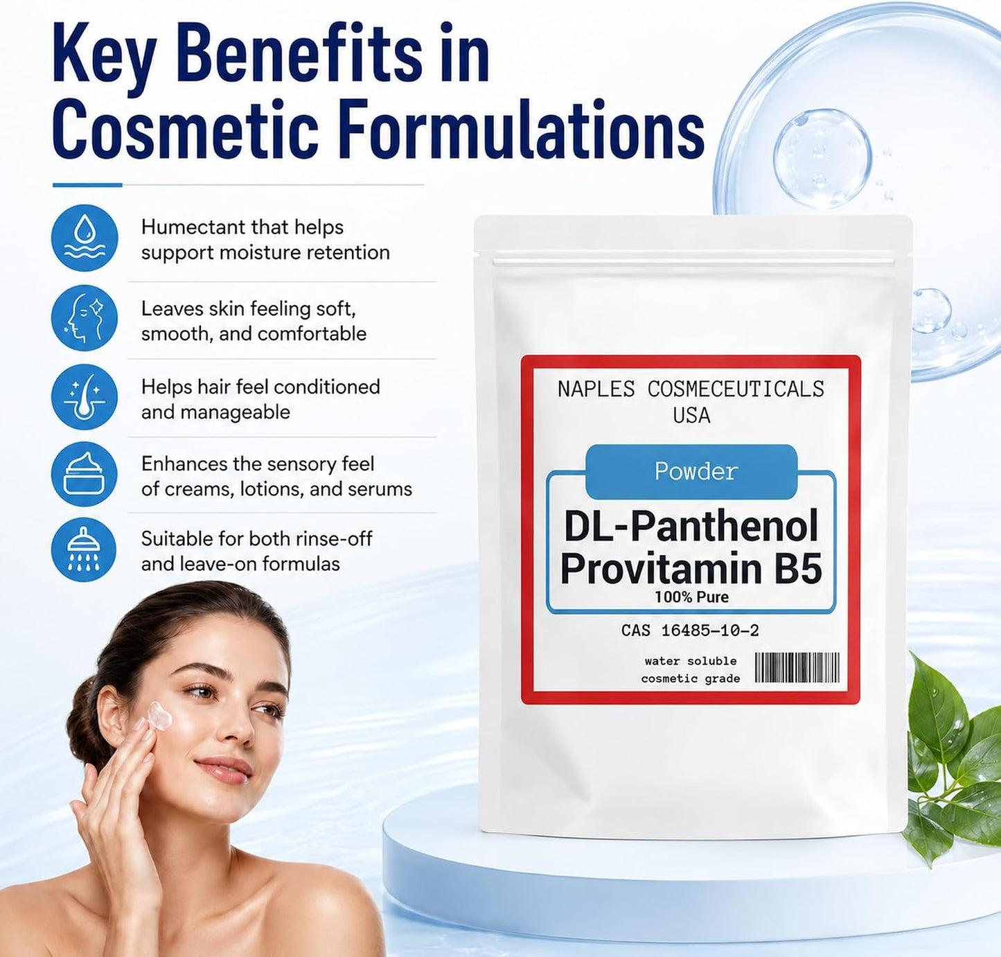 100% Pure DL-Panthenol Powder – Provitamin B5 for Cosmetics (113 g) - görsel 3