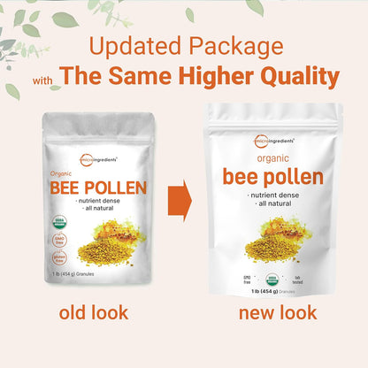 Micro Ingredients Organic Bee Pollen Granules, 454 g | Fresh Harvest, Raw & Natural Superfood