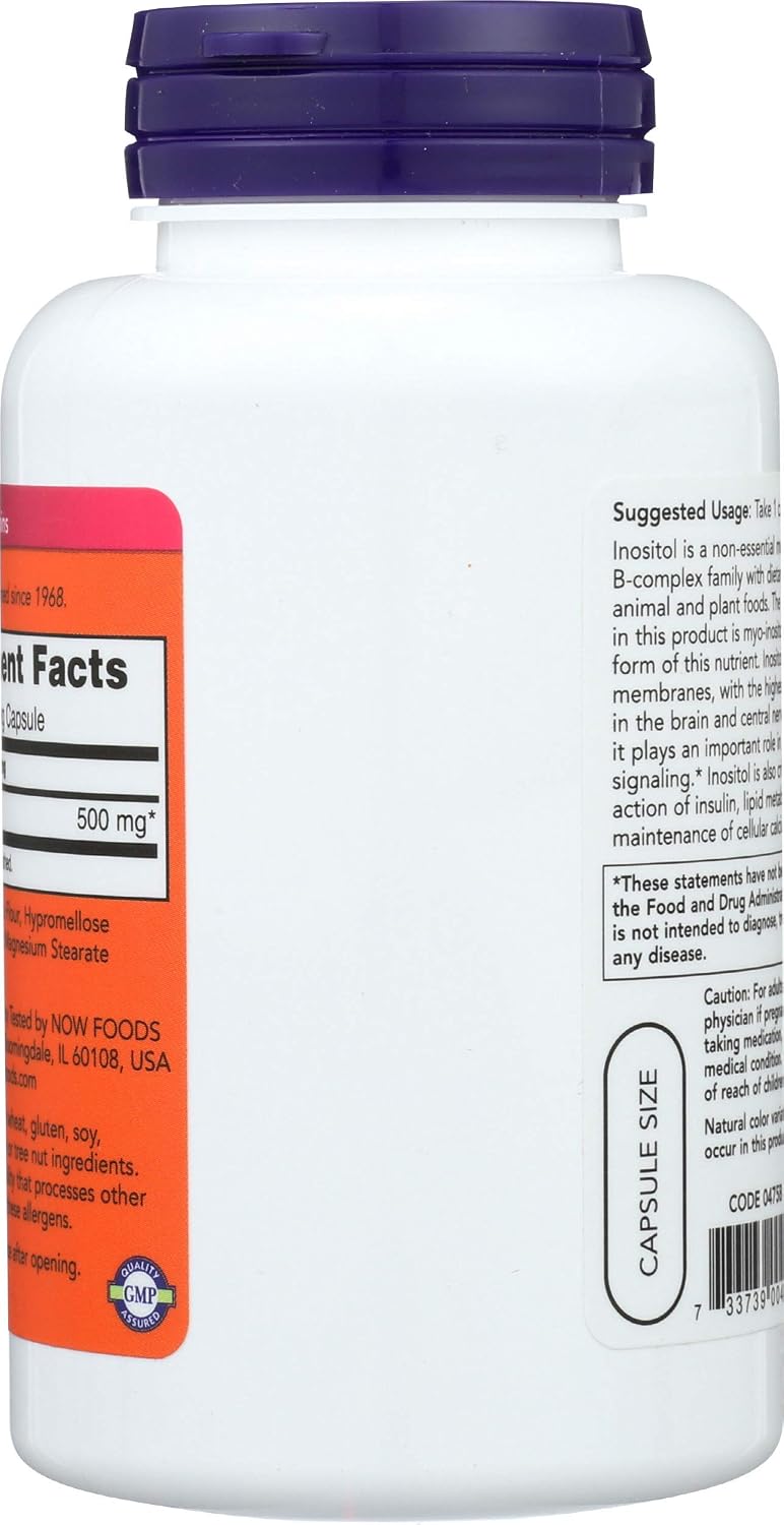 NOW Foods Inositol 500 mg, 100 Capsules - görsel 2