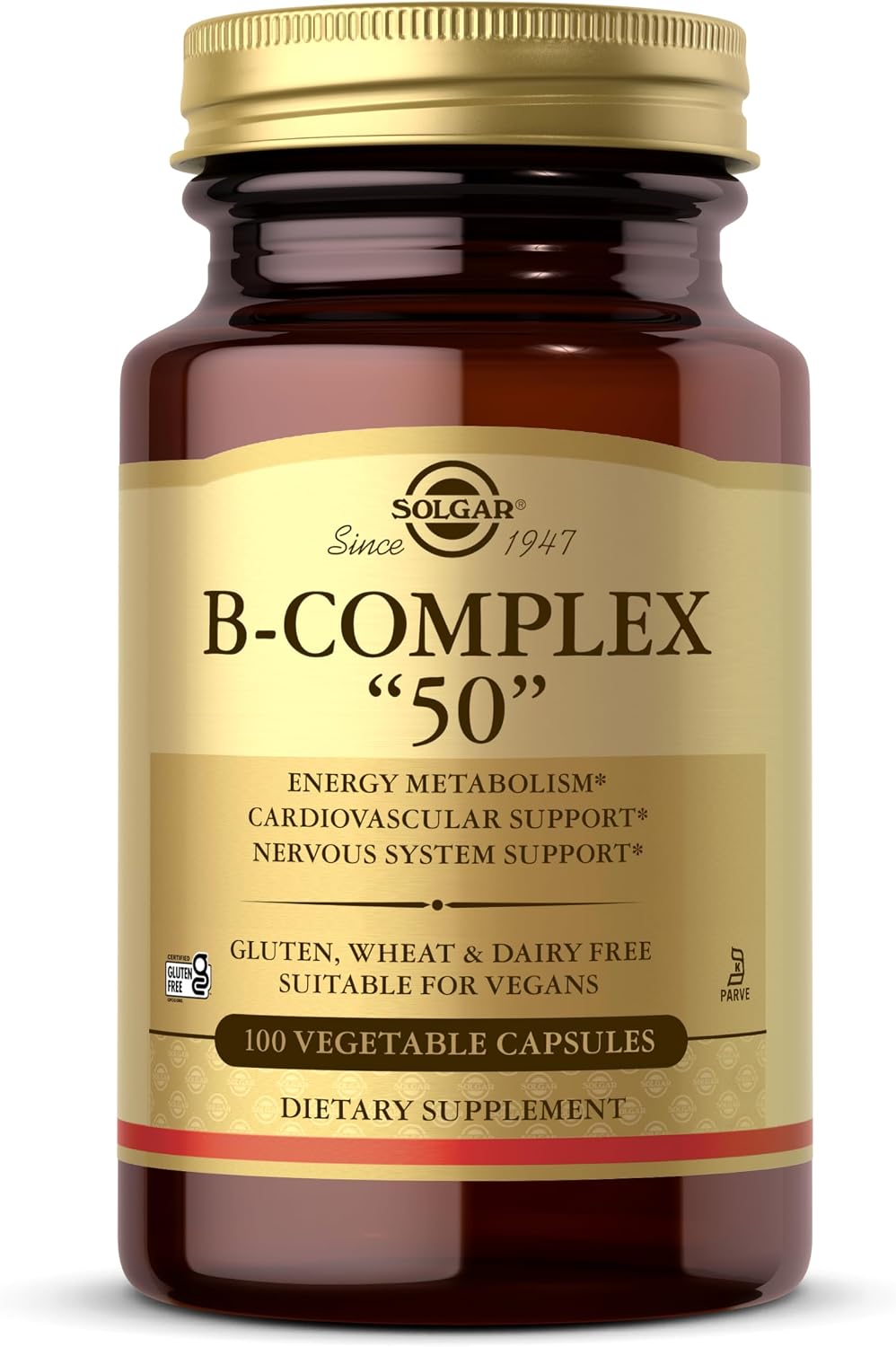 Solgar B-Complex 50, 100 Vegetable Capsules - Energy Metabolism & Nervous System Support - görsel 1