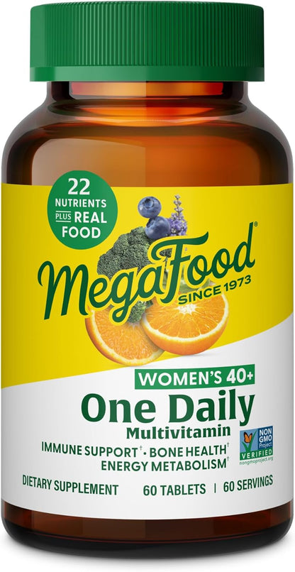MegaFood Multivitamin for Women 40+ One Daily - with Methylated B12, Methyl Folate, Vitamin D3, C and Zinc - 60 Tablets