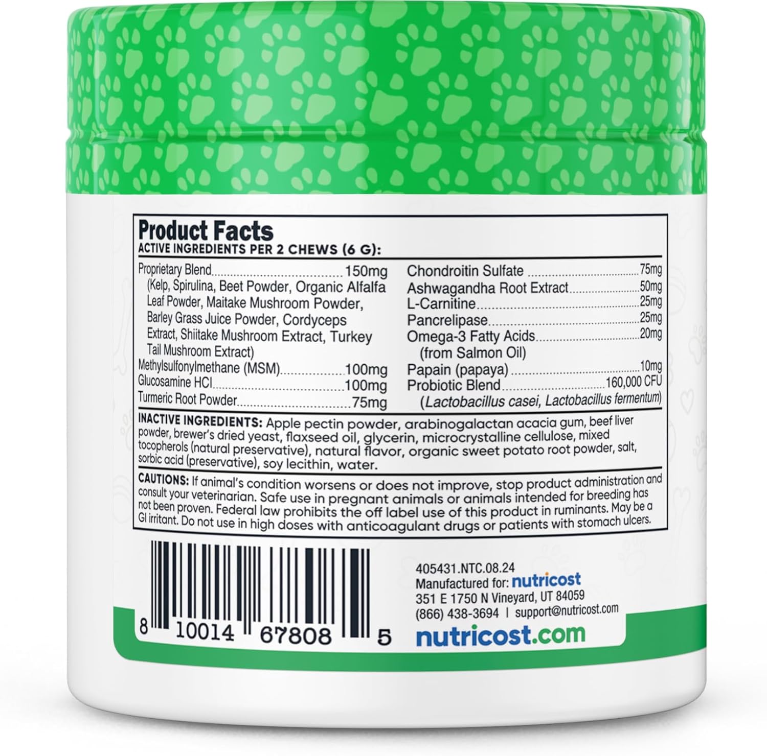Nutricost Pets Multi-Functional Active & Healthy Lifestyle Support Soft Chews for Dogs (Beef Flavour) - 60 Chews - görsel 4