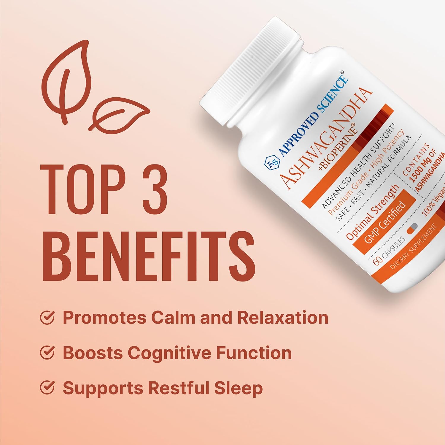 Approved Science Ashwagandha 1500mg with BioPerine and Ginger - 60 Vegan Capsules - görsel 3