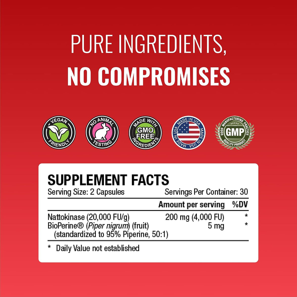 Approved Science Nattokinase - 4,000 FU - 200 mg - with BioPerine - Vegan, Non-GMO - 60 Capsules - görsel 6