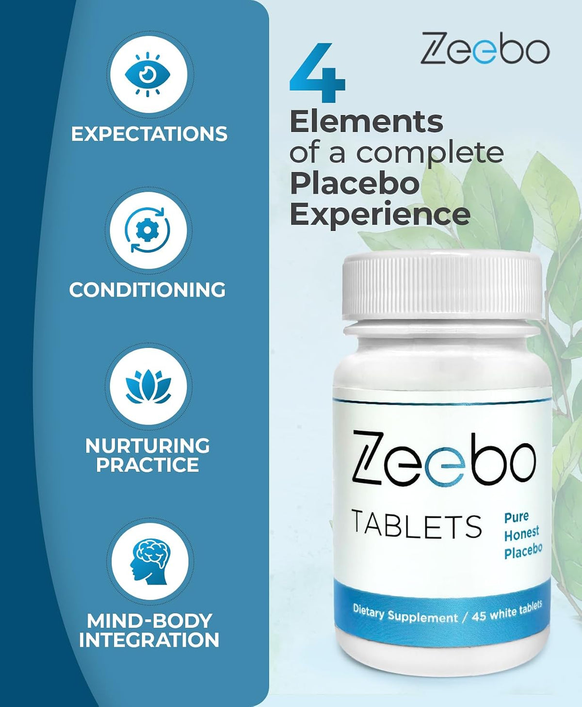 Zeebo Placebo Tablets - Inert Tablets (45 Count) - görsel 3