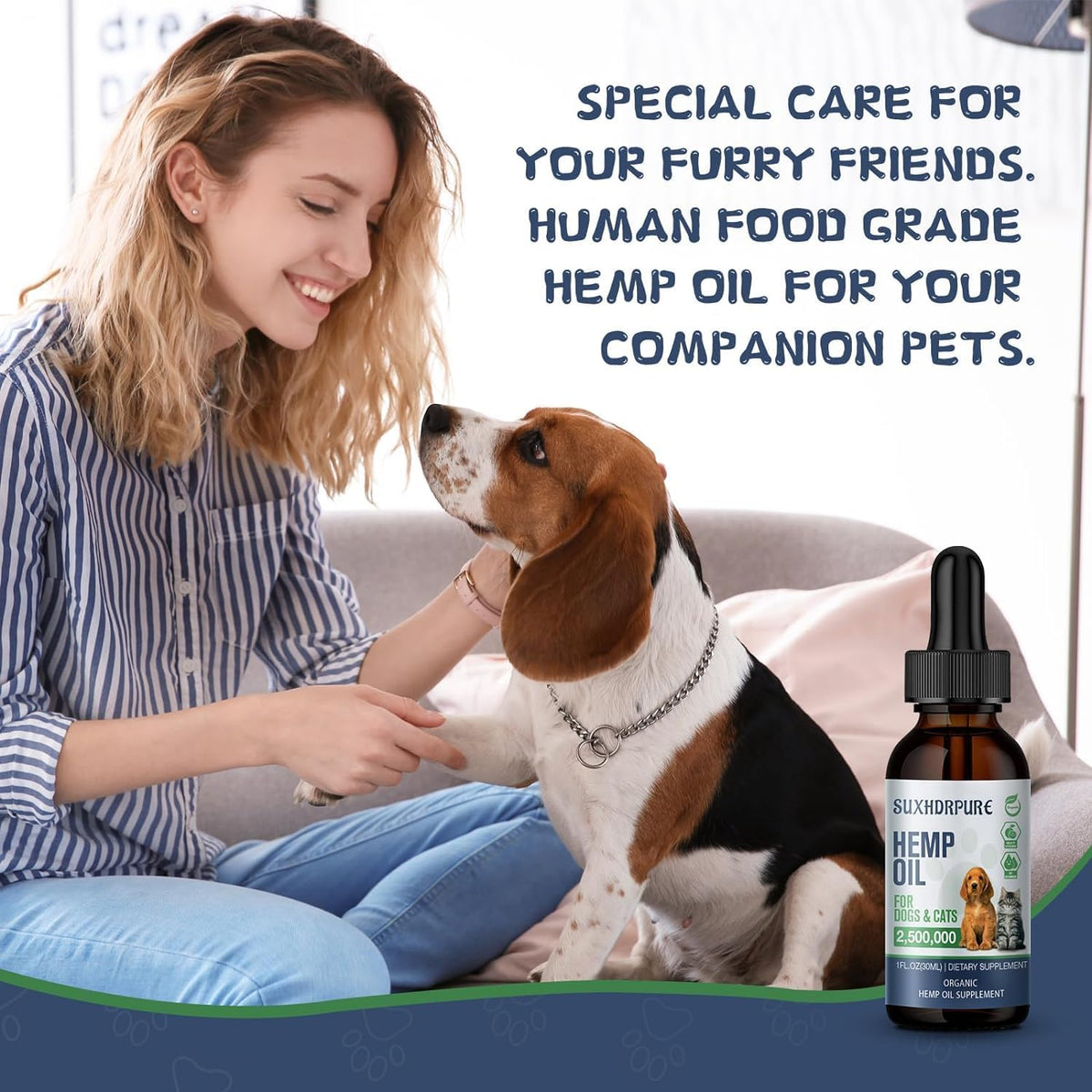 Organic Hemp Oil for Dogs and Cats - Omega-3 6 9 Supplement - Liquid Drops - görsel 7