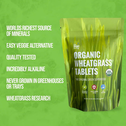 On Target Living Wheatgrass Tablets - Certified Organic, 500 Tablets