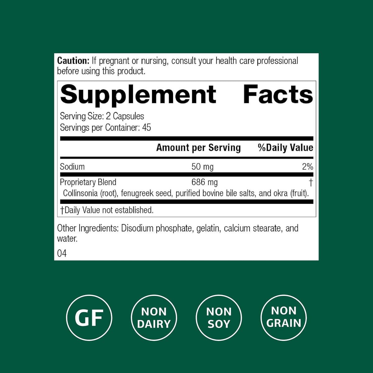 Standard Process Fen-Cho – Digestive & Gut Health Supplement – Gluten-free, Dairy-free, Soya Free – 90 Capsules - görsel 2
