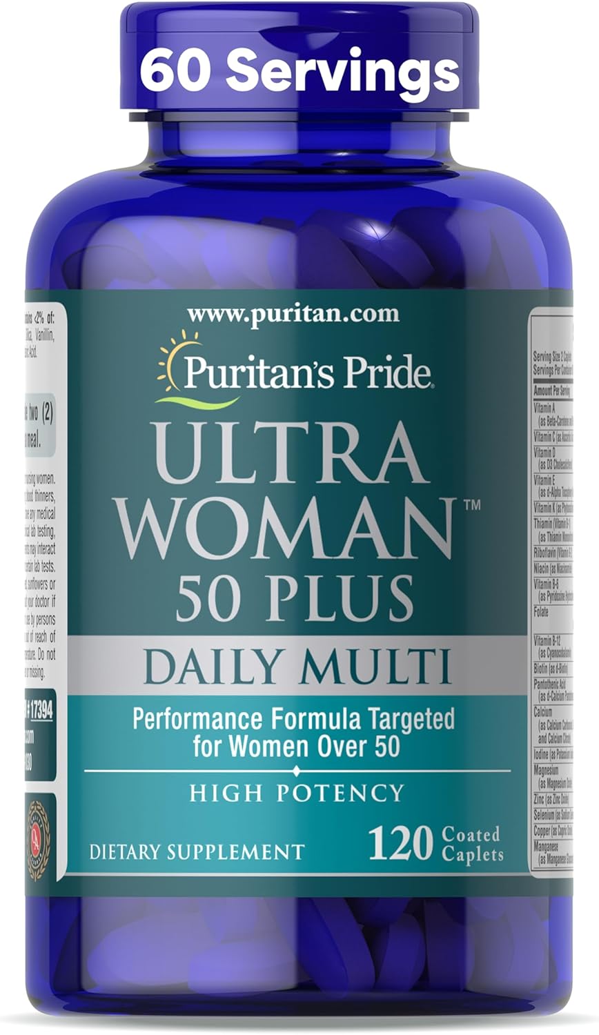 Puritan's Pride Ultra Woman 50 Plus High Potency Time Release Daily Multivitamin with Zinc, 120 Tablets (2 Months Supply) - görsel 1
