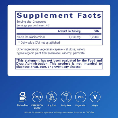 Pure Encapsulations Niacinamide – Vitamin B3 Supplement, 90 Capsules