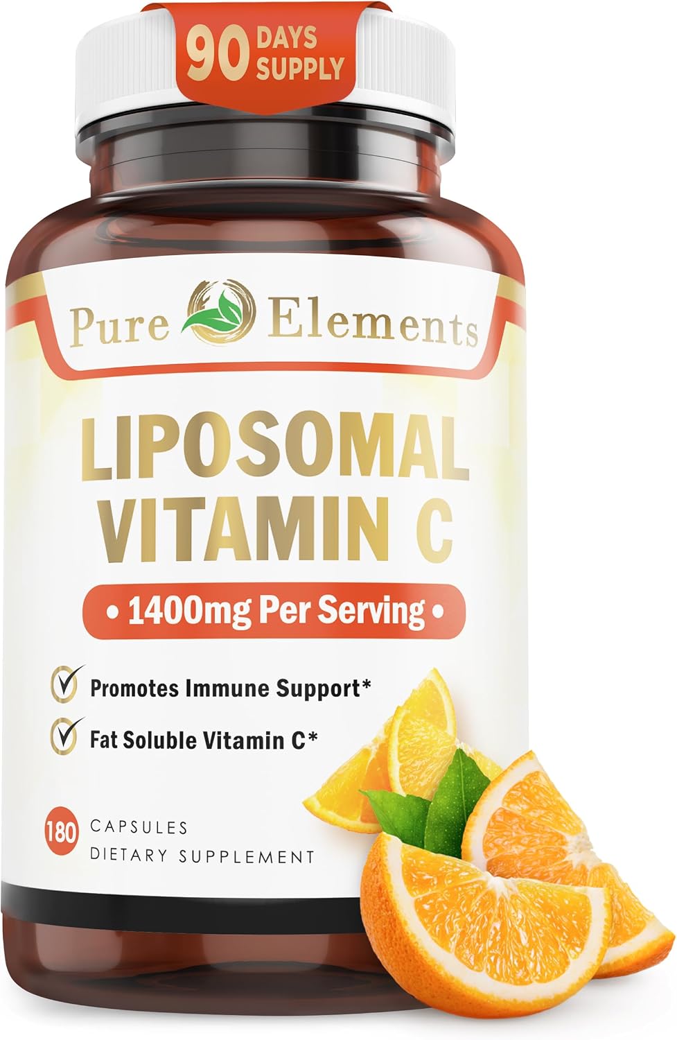 Pure O Elements Vitamin C Liposomal Supplement Capsules 180 Count – High Absorption Ascorbic Acid, Non-GMO, Soya-free, Gluten-free - görsel 1