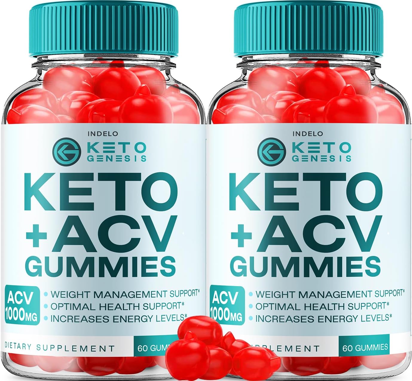 Keto Genesis ACV Gummies – Advanced Formula 1000mg (2 Pack, 120 Gummies) - görsel 1