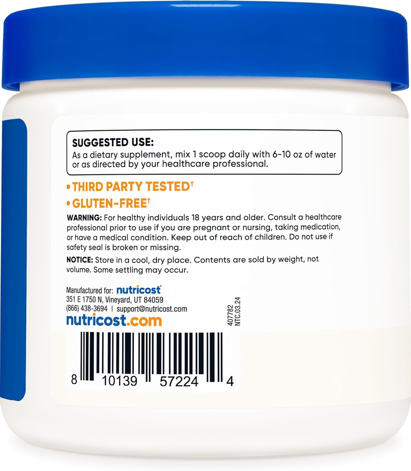 Nutricost L-Tyrosine Powder 100g (100 Servings) - 1g per Serving - görsel 4
