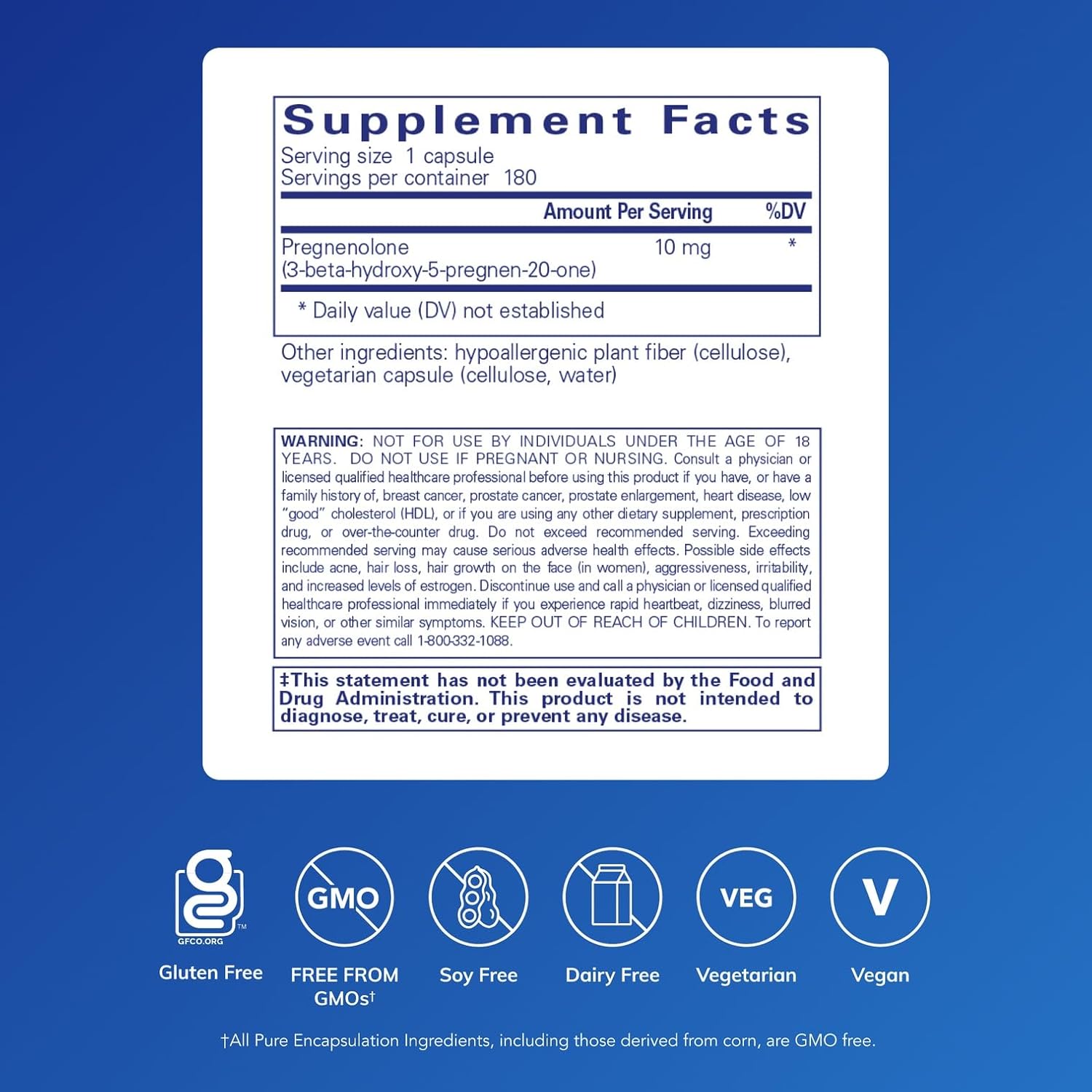 Pure Encapsulations Pregnenolone 10 mg - görsel 2