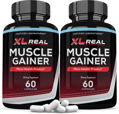 (2 Pack) XL Real Muscle Gainer Advanced Men's Health Formula 60 Capsules