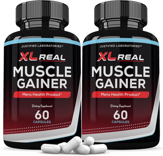 (2 Pack) XL Real Muscle Gainer Advanced Men's Health Formula 60 Capsules