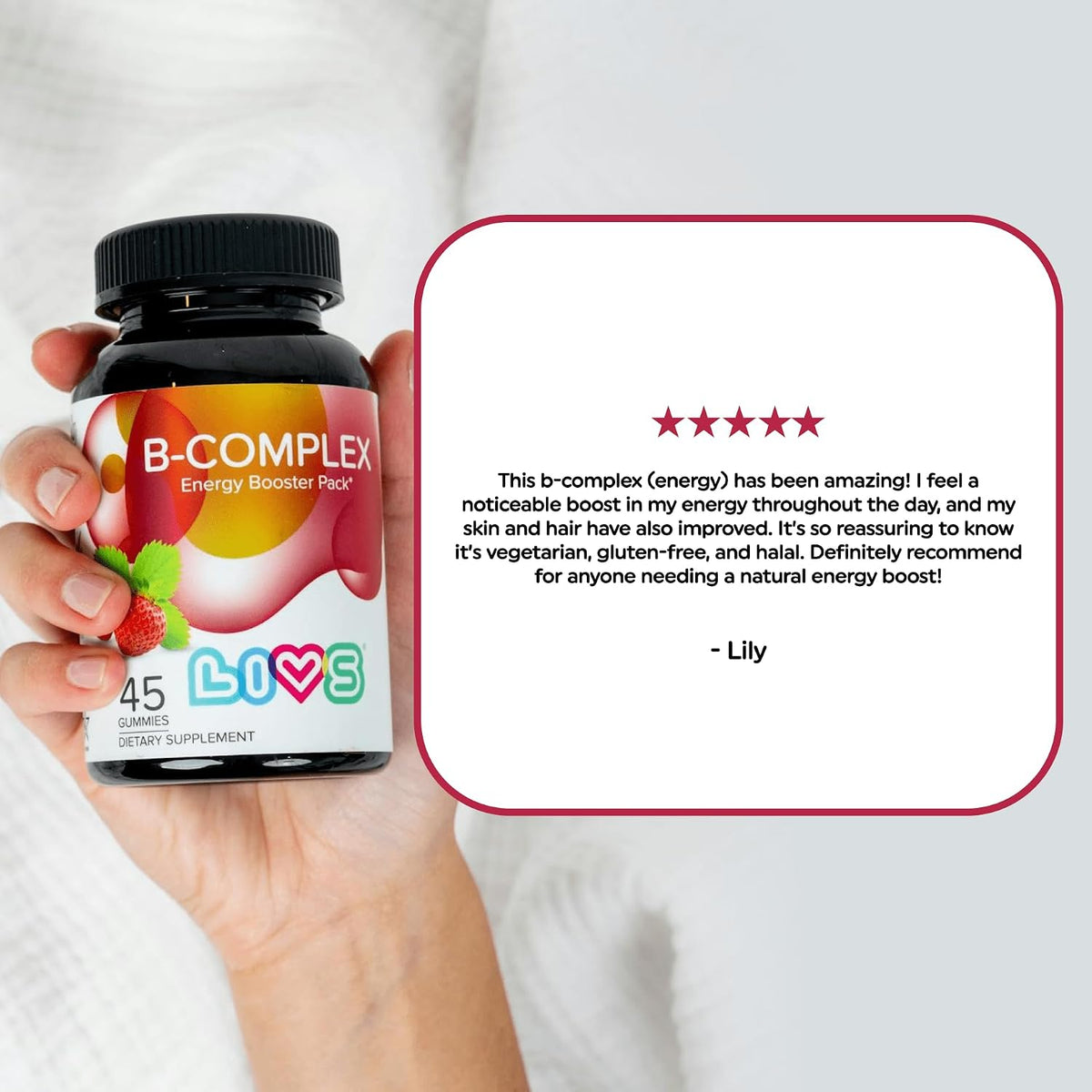 LIVS Probiotic Gummies – 5 Billion CFU Bacillus Coagulans for Digestive Gut Health, Mood Support & Immune Boost, Plant-Based Vegan, Strawberry Flavour (44 Count) - görsel 6