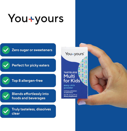 You+yours Tasteless Multivitamin Powder for Children and Toddlers – Unflavoured, No Sugar, 30 Servings