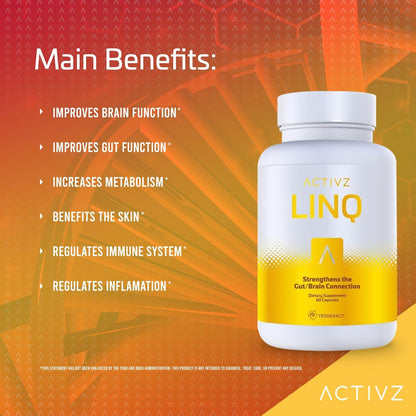 ACTIVZ LINQ - Advanced Epigenetic Formula for Brain Function, Gut Health, Skin Radiance and Immune Support - 60 Capsules