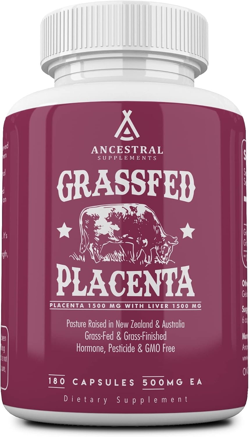 Ancestral Supplements Grass Fed Placenta & Liver, 180 Capsules - görsel 1
