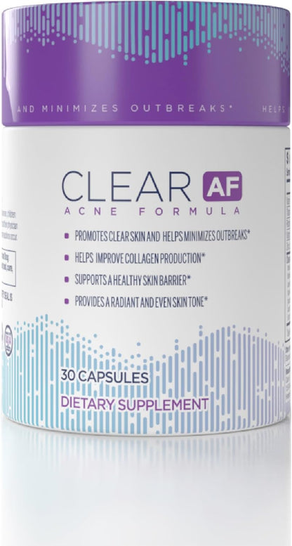 Clear Skin Supplement with Vegan Ceramides, Zinc, Vitamin D3, B6, Riboflavin & Thiamine | 30-Day Supply